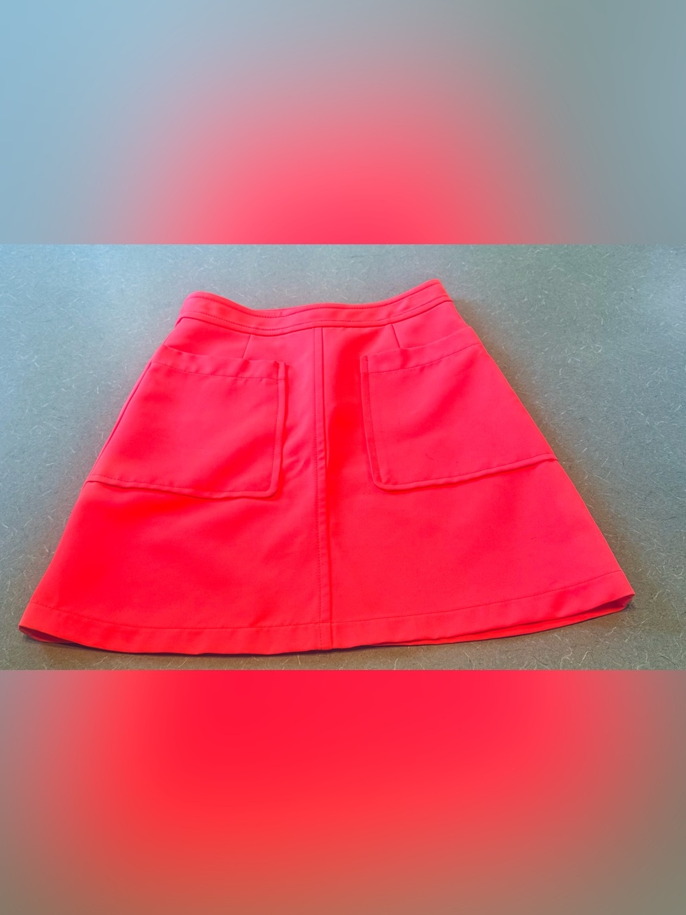 Marc by Marc Jacobs Esther Oxford Neon Orange Mini Skirt Size 4